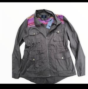 Utility Jacket with Aztec Print. Size 3X